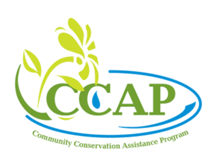 CCAP logo: green plant, blue water droplet, text "Community Conservation Assistance Program"