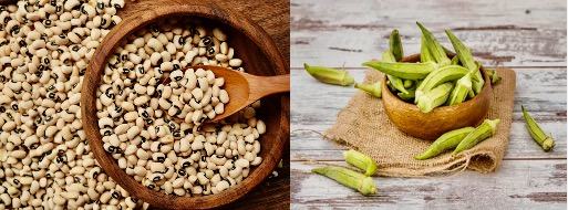 black eyed peas and okra