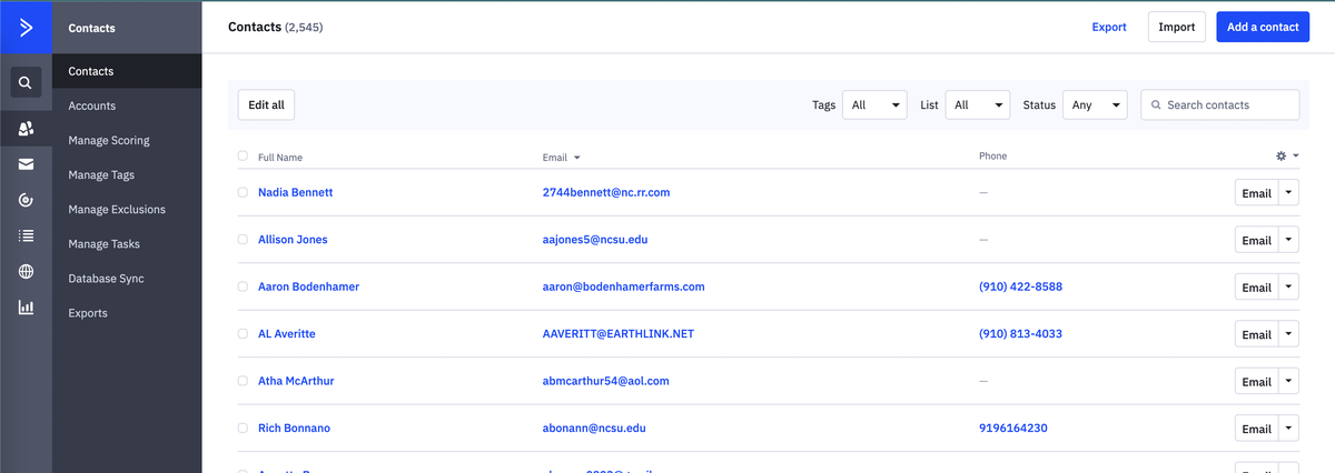 Contact Page In ActiveCampaign