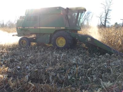 This machine is a combine. It is used to harvest corn and other grain crops. (credit: Seth Nagy)