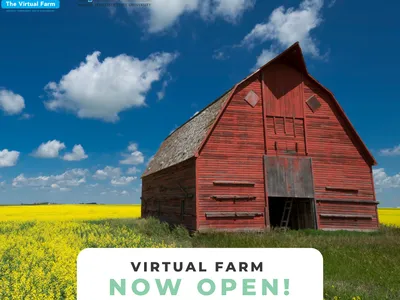 barn in field, logos of universities providing content