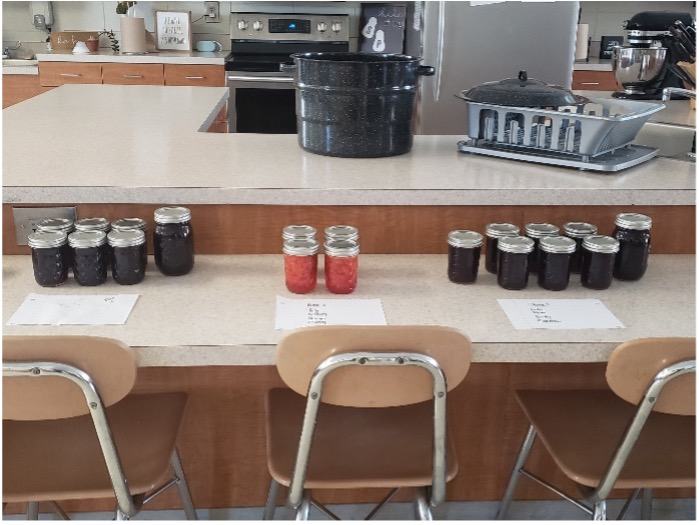 Jelly canned by HHS Nutrition class, under the guidance of Kim Terrell, FCS Agent Clay County