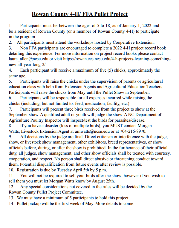 Pullet Project Flyer 2