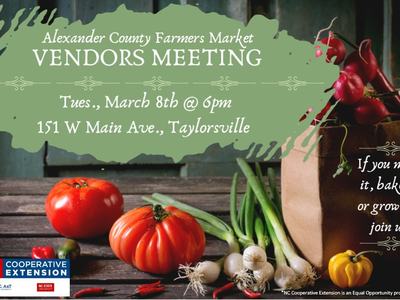 image of Alexander County Farmers Market Vendor Meeting flyer