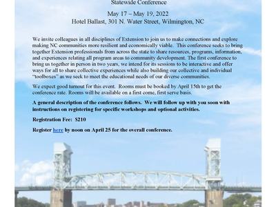 Register Today! Sharing our Stories, Connecting Communities — May 17–19, 2022, Wilmington, NC