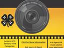 graphic of a camera lens advertising state photo contest