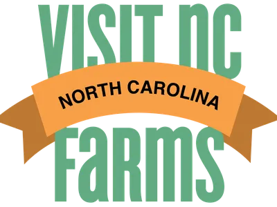 Visit NC Farms logo with orange banner reading "North Carolina"