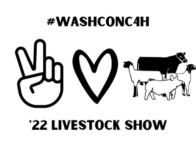 Hand with peace sign, heart, barn animals