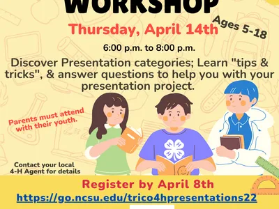 4‑H Presentation Workshop, Thursday April 14, 6–8 p.m.; Register by April 8