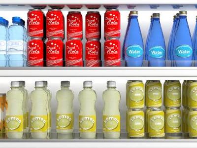 Decorative bottles of different beverages