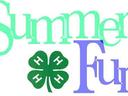 Summer Fun text with green 4‑H four-leaf clover logo between the words