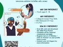 AIRE 4‑H flyer: illustrated youths with headsets, QR code, and participation info (ages 11–18)