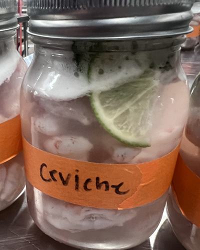 Pickling raw shrimp research.