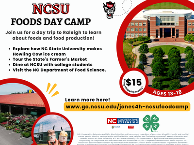 Join us for a day trip to raleigh to learn about foods and food production. Explore how nc state university makes howling cow ice cream, tour the state's farmer's market, dine at ncsu with college students, visit the nc department of food science. cost is