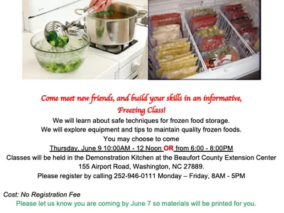 Come meet new friends and build your skills in an informative Freezing Class!