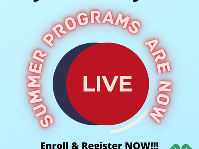 Hyde County 4-H: LIVE; 'Summer Programs Are Now'; Enroll & Register NOW! https://v2.4honline.com/