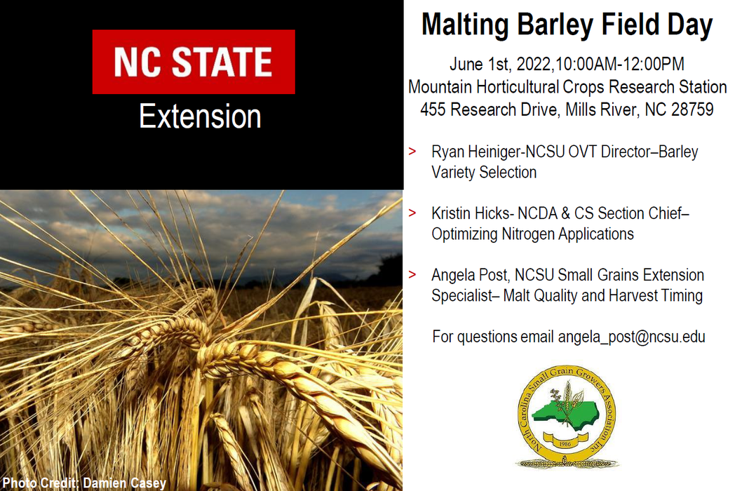 malting barley field day flyer