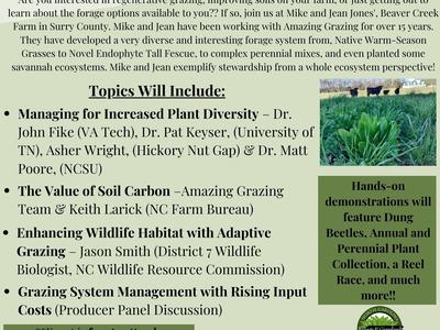 A flyer for the Pasture and Plant Diversity Field Day and Workshop.