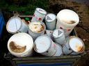 used pesticide containers