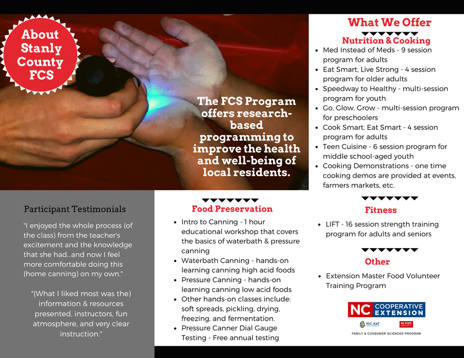 A preview of the Stanly County FCS brochure.