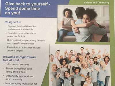 Empowering youth & families program flyer.