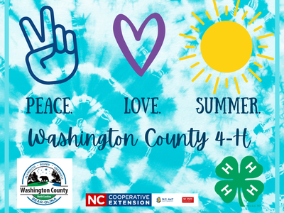 Peace sign, heart and sunshine on a tie-dye background