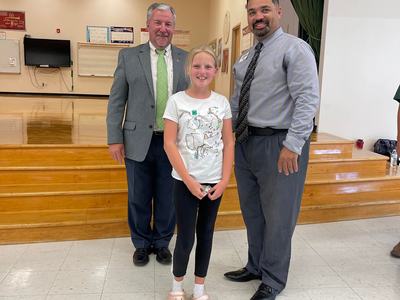 Emmy Kernodle with Dr. Mike Yoder, Director of NC 4-H, and Mr. Tyrone Fisher, Interim North Central District Extension Director.