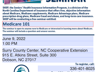 Medicare Seminar flier. June 9, 2022