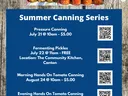 Picture of jars followed by listing of summer class schedule.