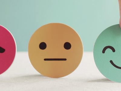 frown face, blank face, smile face emojis