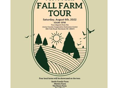 9th Annual Fall Farm Tour flyer — Saturday, August 6, 2022, 10AM–5PM