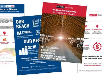 Find marketing and general overview handouts for N.C. Cooperative Extension and NC State Extension.