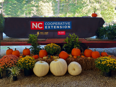 Speaker podium, N.C.Cooperative Extension banner