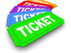 Rainbow colored tickets.