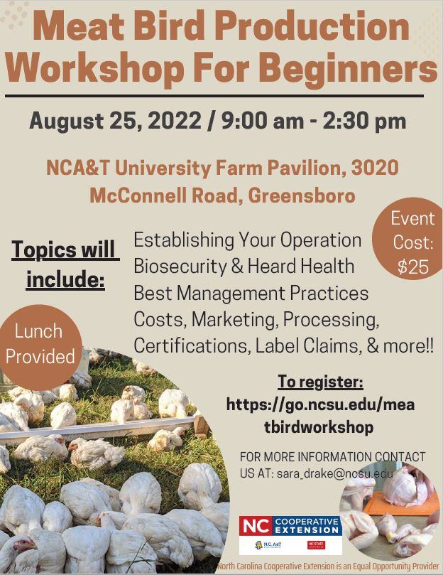 event flyer for meat bird production