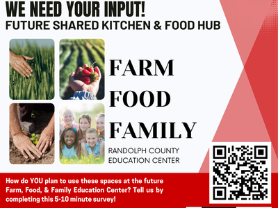 red and white advertisement to complete the survey