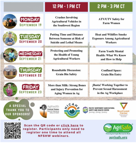 A table of scheduled events available on the Eventbrite page.