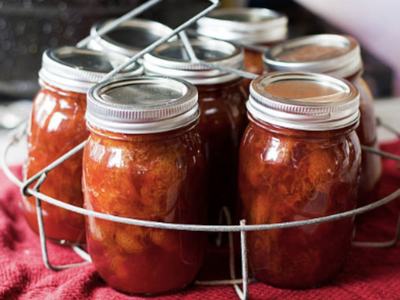Jars of freshly canned items