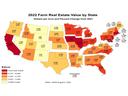 2022 Farm Real Estate value by State.