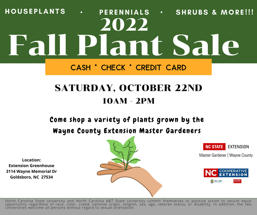 2022 Fall Plant Sale Flier