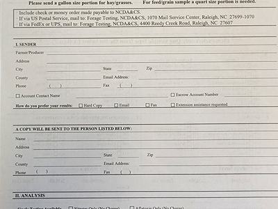 An example of the forage analysis form.