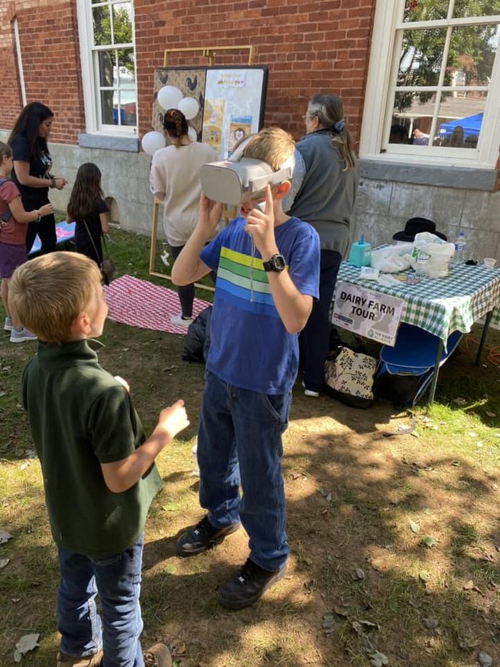 boy wearing VR glasses