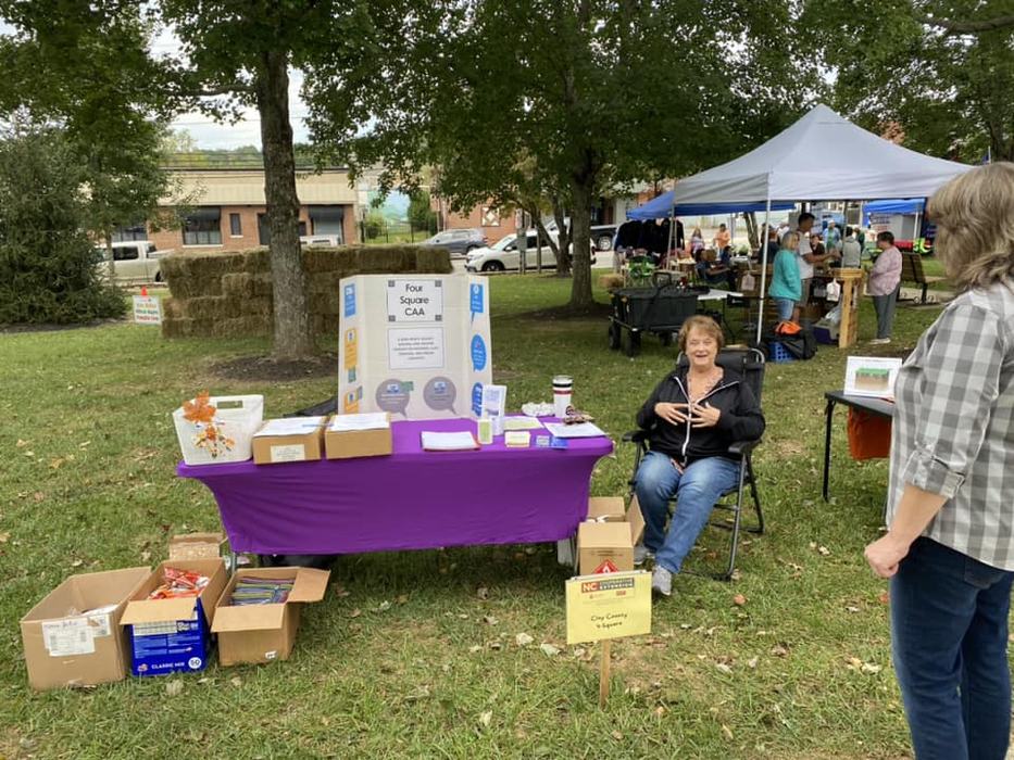 exhibitor at her booth
