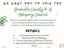 We want you to join the Granville County 4-H Advisory Council. Help us to make the best better in Granville County by providing valuable input, creating workable solutions, volunteering and making connections.