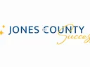 JONES COUNTY Success logo with small "EXT" inside the C and three gold star shapes
