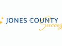 JONES COUNTY Success logo with small "EXT" inside the C and three gold star shapes