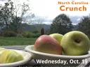 Bowl of apples on a table with hills in background; North Carolina Crunch — Wed, Oct. 19