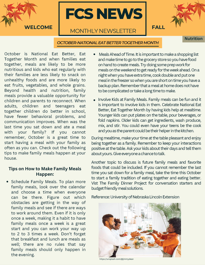 FCS Newsletter October 2022 page 1