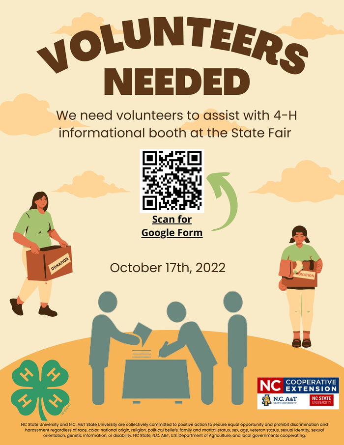 Volunteers Needed flyer.