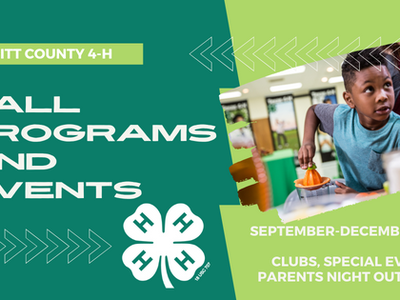 PITT COUNTY 4-H: FALL PROGRAMS AND EVENTS — SEPTEMBER-DECEMBER 2022; child at activity